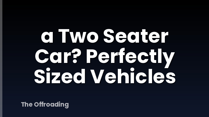 a Two Seater Car? Perfectly Sized Vehicles