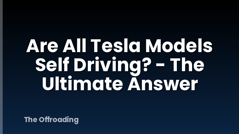 Are All Tesla Models Self Driving? - The Ultimate Answer