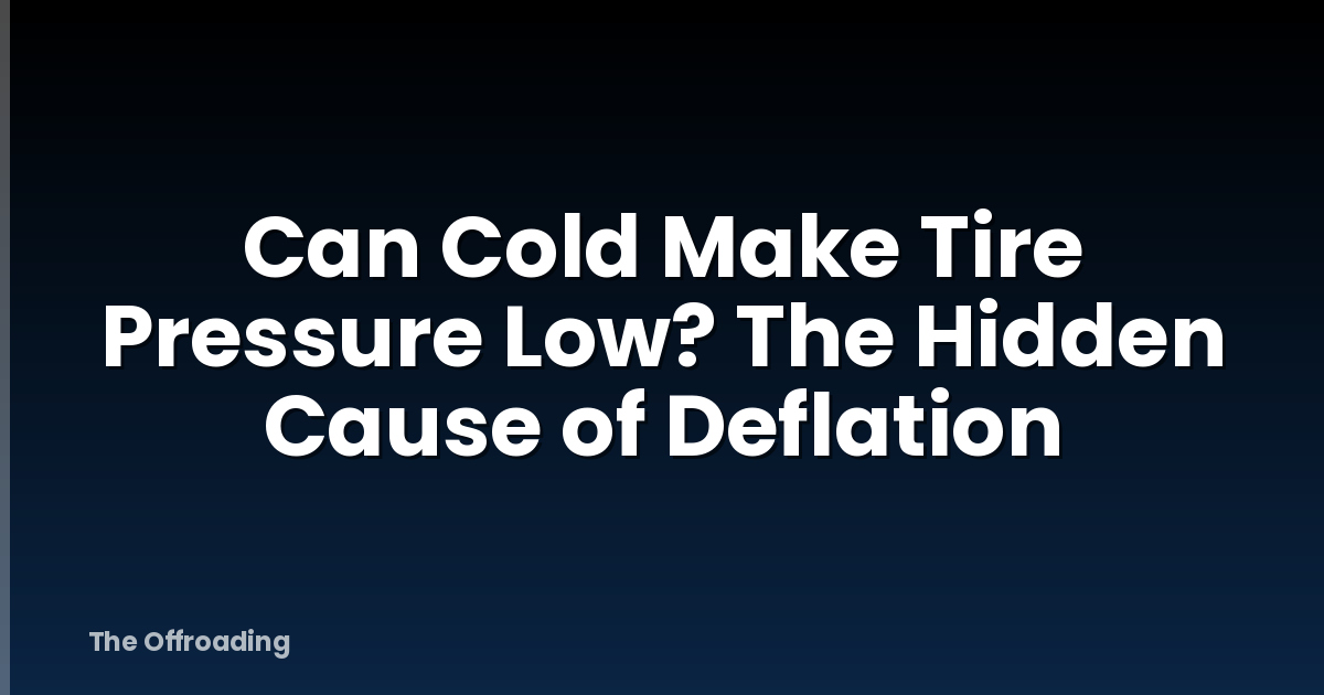 Can Cold Make Tire Pressure Low? The Hidden Cause of Deflation