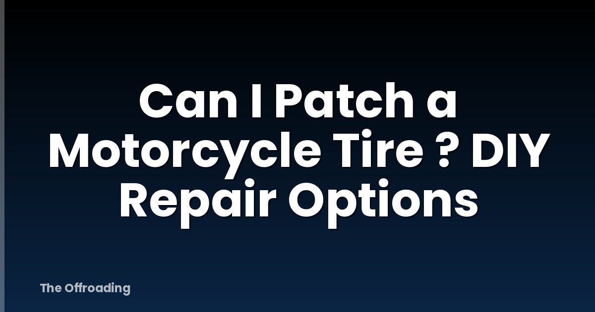Can I Patch a Motorcycle Tire ? DIY Repair Options