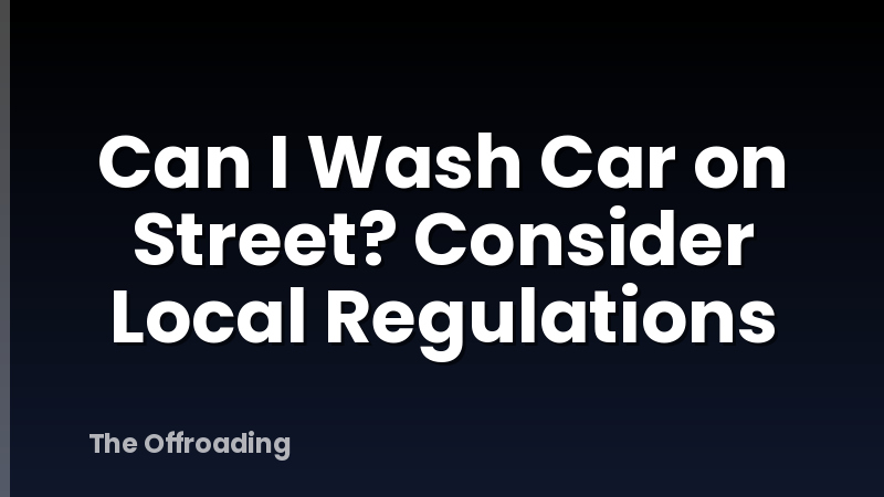 Can I Wash Car on Street? Consider Local Regulations