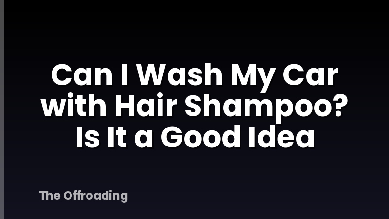 Can I Wash My Car with Hair Shampoo? Is It a Good Idea