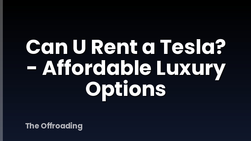 Can U Rent a Tesla? - Affordable Luxury Options