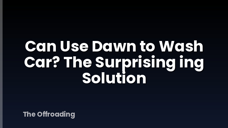 Can Use Dawn to Wash Car? The Surprising ing Solution