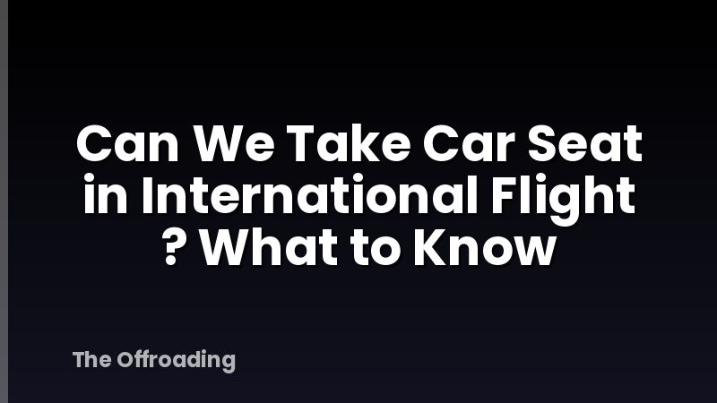 Can We Take Car Seat in International Flight ? What to Know