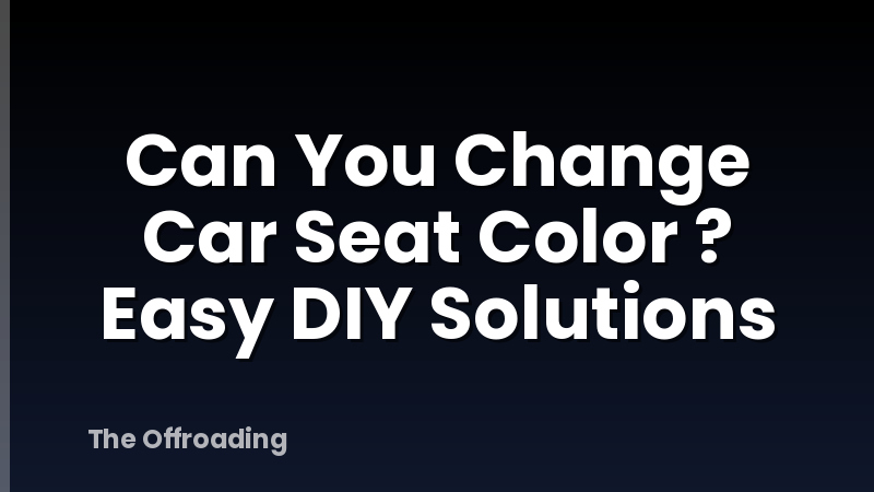 Can You Change Car Seat Color ? Easy DIY Solutions