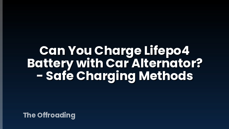 Can You Charge Lifepo4 Battery with Car Alternator? - Safe Charging Methods