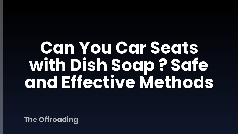 Can You Car Seats with Dish Soap ? Safe and Effective Methods