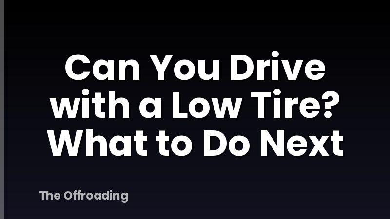 Can You Drive with a Low Tire? What to Do Next