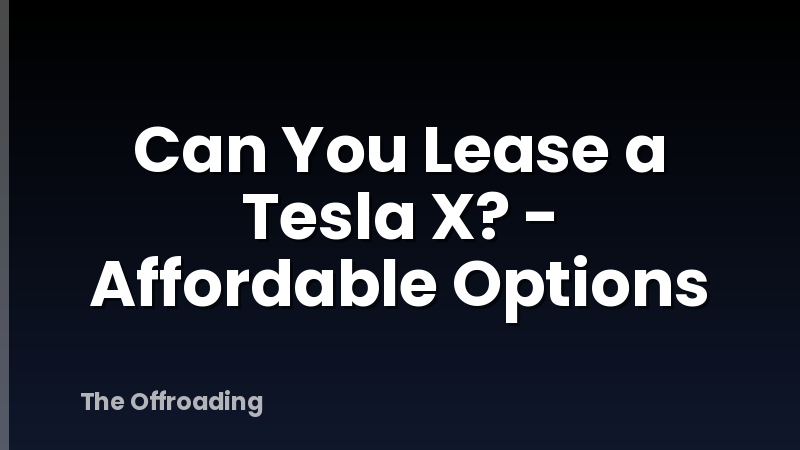 Can You Lease a Tesla X? - Affordable Options