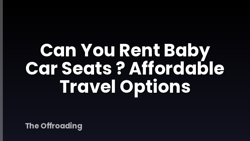 Can You Rent Baby Car Seats ? Affordable Travel Options
