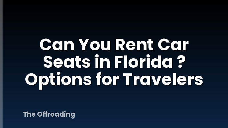 Can You Rent Car Seats in Florida ? Options for Travelers