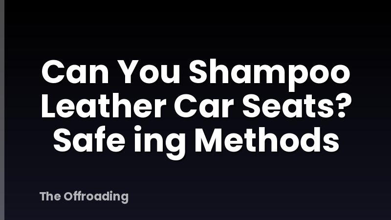 Can You Shampoo Leather Car Seats? Safe ing Methods