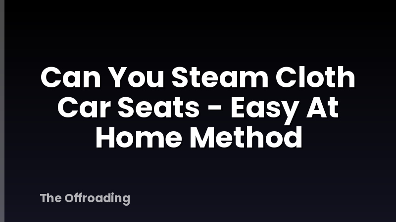 Can You Steam Cloth Car Seats - Easy At Home Method