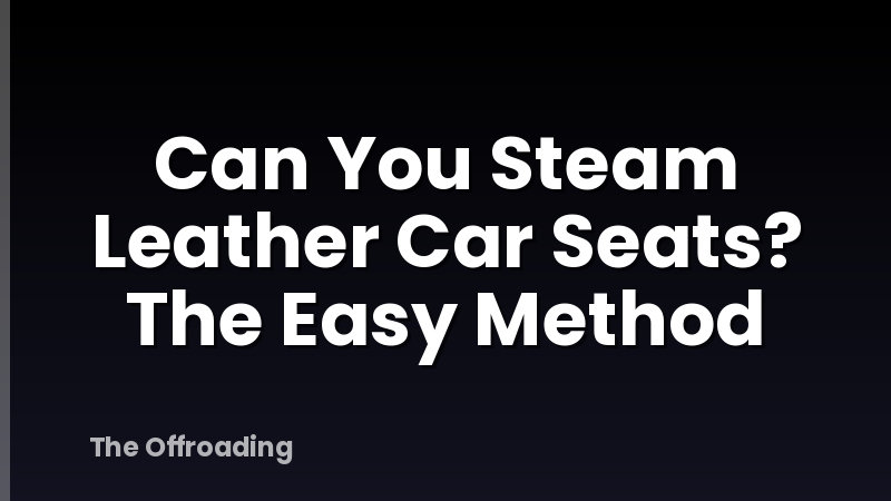 Can You Steam Leather Car Seats? The Easy Method