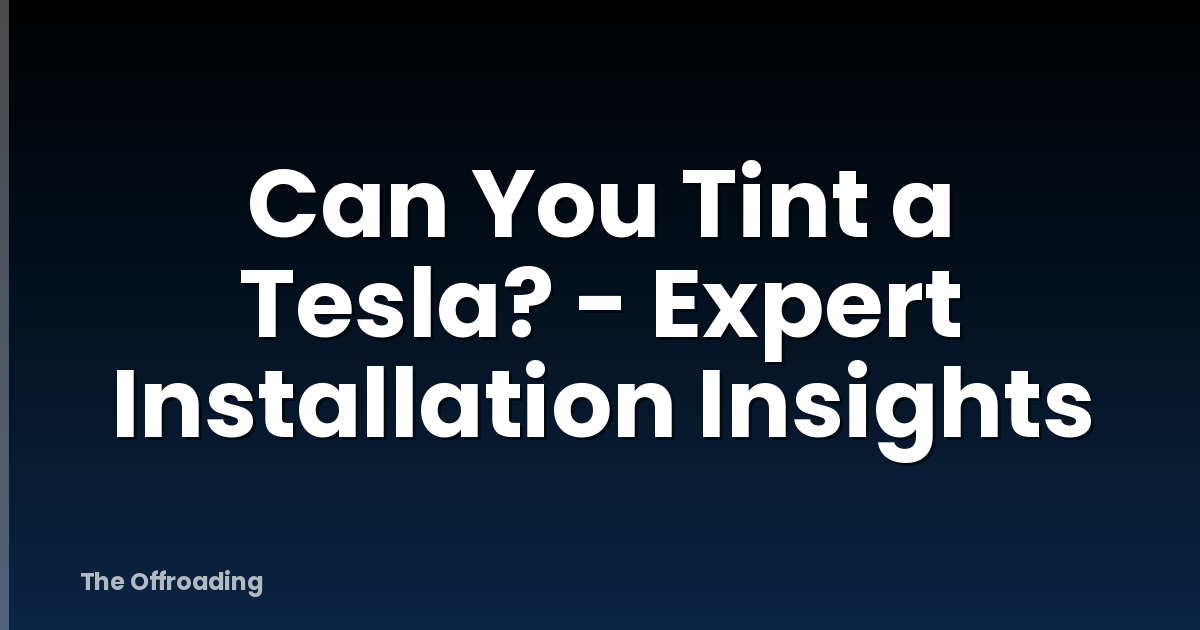 Can You Tint a Tesla? - Expert Installation Insights