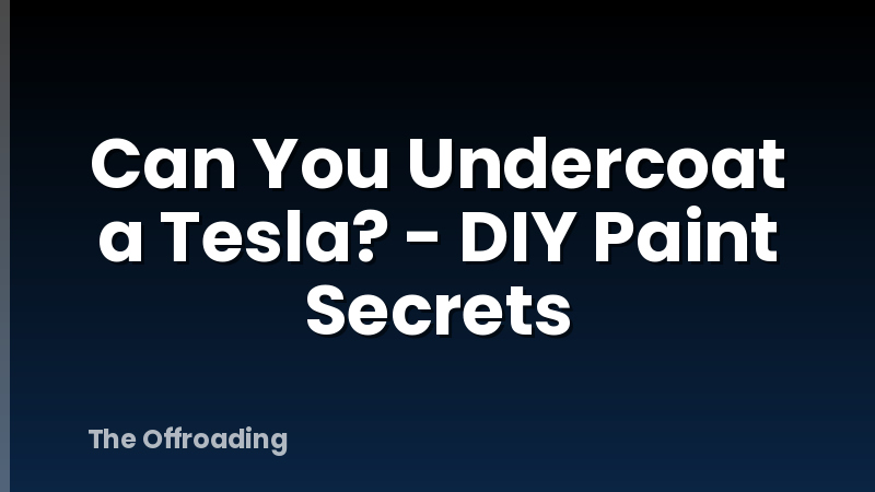 Can You Undercoat a Tesla? - DIY Paint Secrets