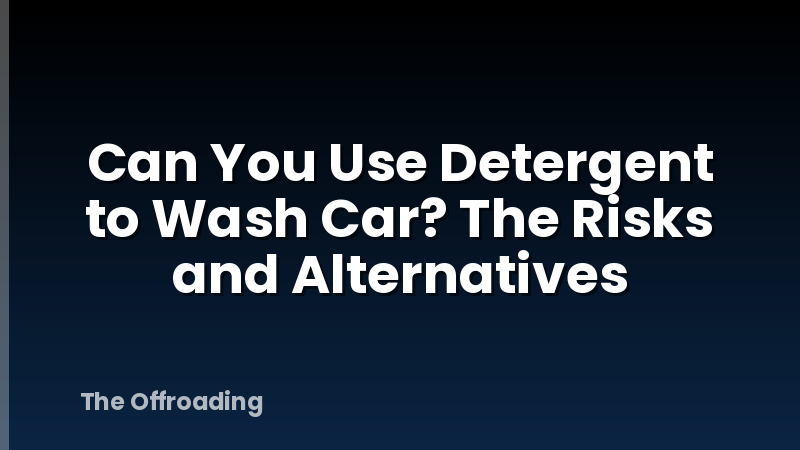 Can You Use Detergent to Wash Car? The Risks and Alternatives