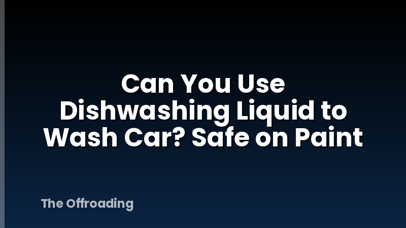 Can You Use Dishwashing Liquid to Wash Car? Safe on Paint