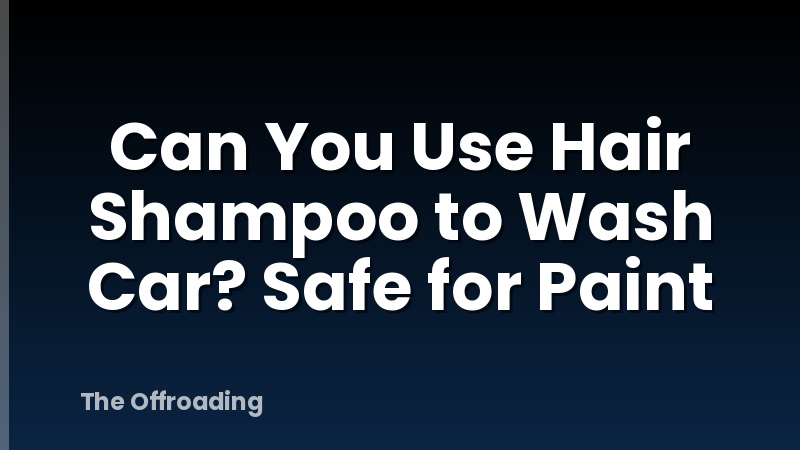 Can You Use Hair Shampoo to Wash Car? Safe for Paint
