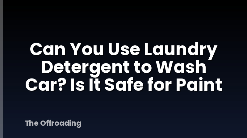 Can You Use Laundry Detergent to Wash Car? Is It Safe for Paint