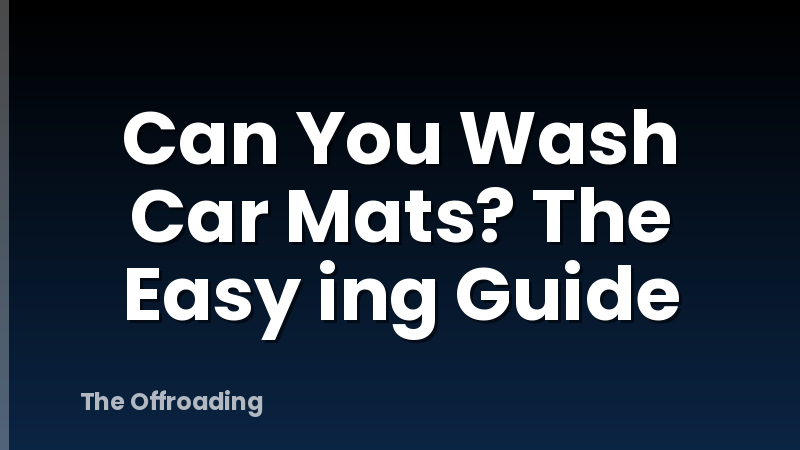 Can You Wash Car Mats? The Easy ing Guide