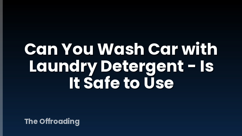 Can You Wash Car with Laundry Detergent - Is It Safe to Use