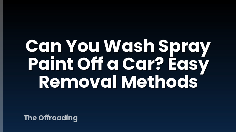Can You Wash Spray Paint Off a Car? Easy Removal Methods