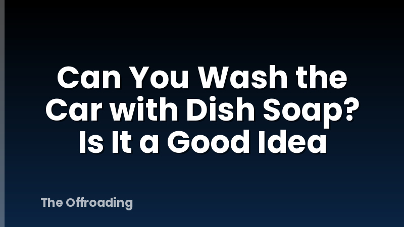 Can You Wash the Car with Dish Soap? Is It a Good Idea
