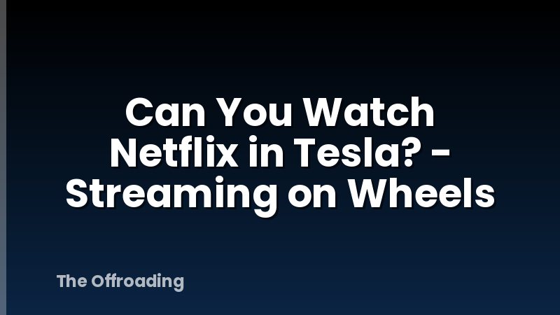 Can You Watch Netflix in Tesla? - Streaming on Wheels