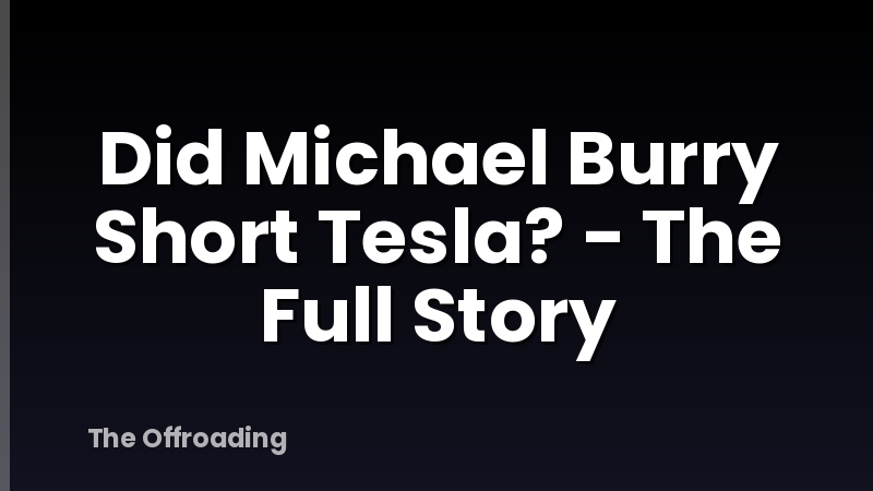 Did Michael Burry Short Tesla? - The Full Story