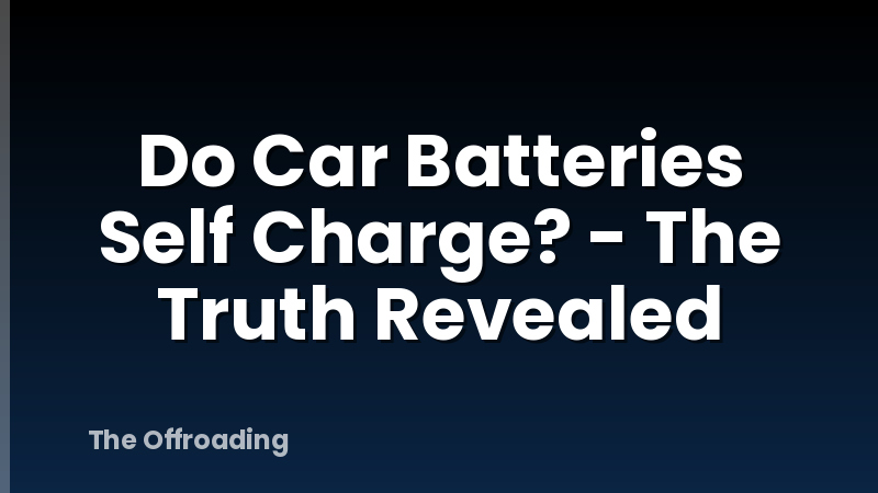 Do Car Batteries Self Charge? - The Truth Revealed