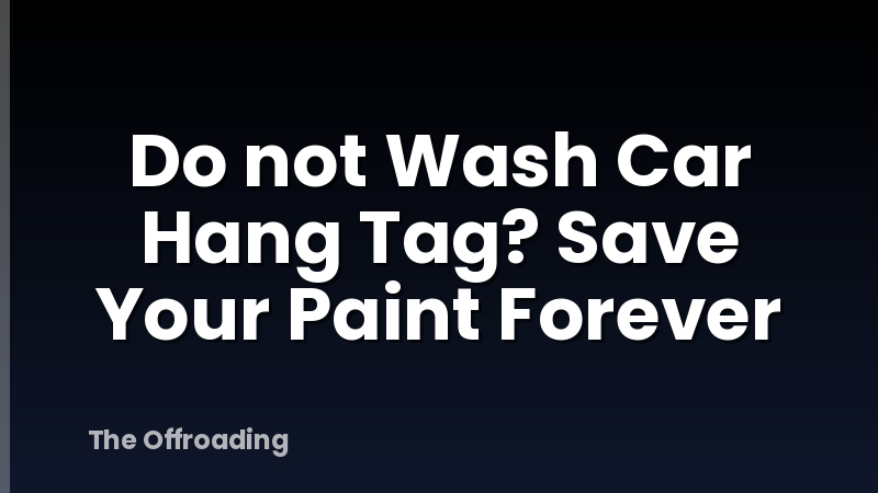 Do not Wash Car Hang Tag? Save Your Paint Forever