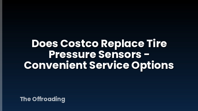 Does Costco Replace Tire Pressure Sensors - Convenient Service Options