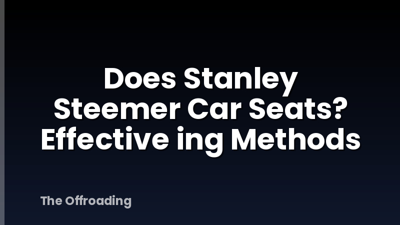 Does Stanley Steemer Car Seats? Effective ing Methods