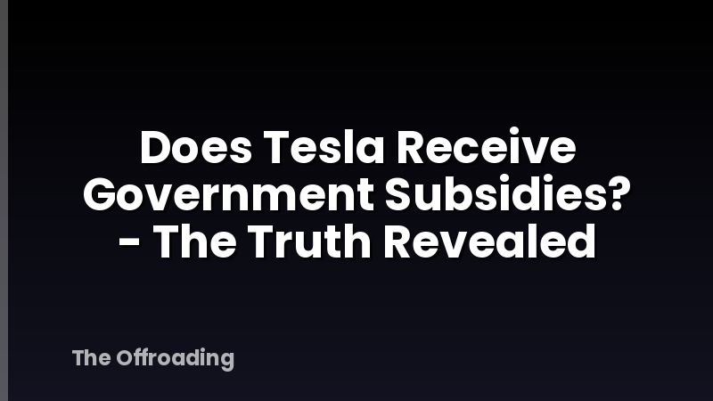 Does Tesla Receive Government Subsidies? - The Truth Revealed
