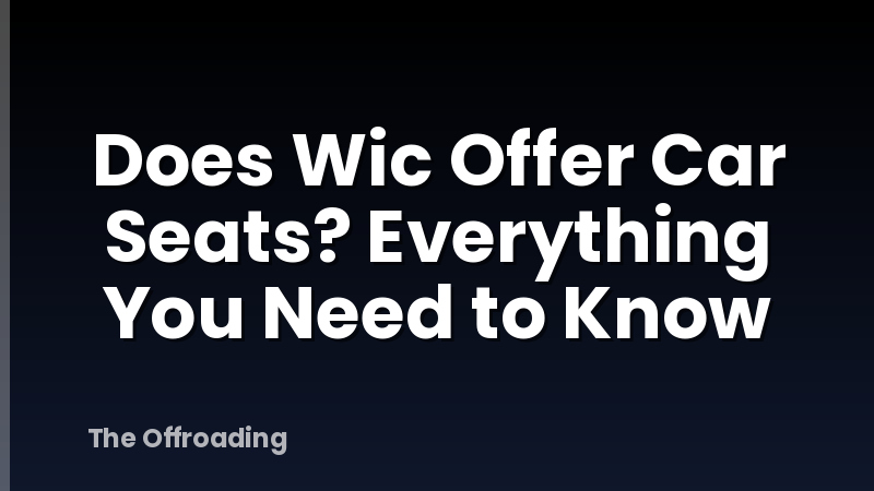Does Wic Offer Car Seats? Everything You Need to Know