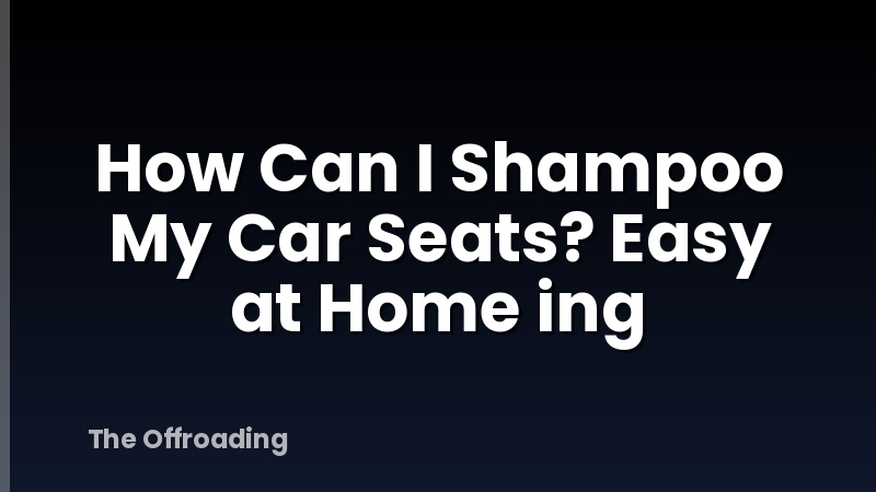 How Can I Shampoo My Car Seats? Easy at Home ing