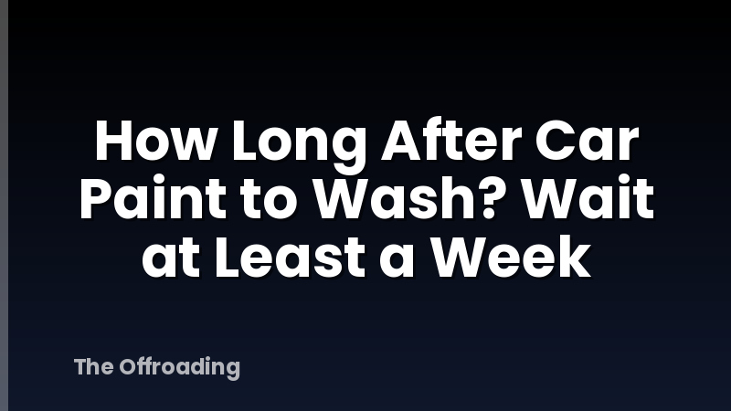 How Long After Car Paint to Wash? Wait at Least a Week