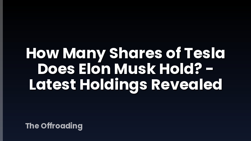 How Many Shares of Tesla Does Elon Musk Hold? - Latest Holdings Revealed