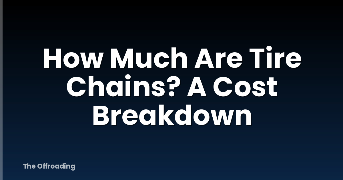 How Much Are Tire Chains? A Cost Breakdown