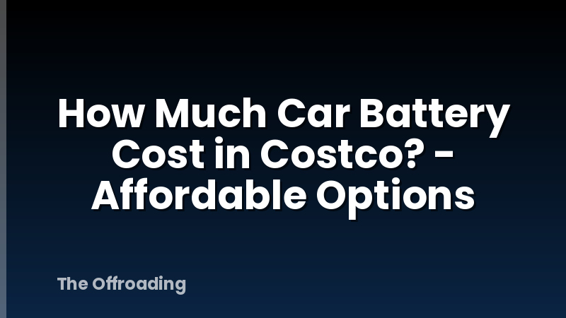 How Much Car Battery Cost in Costco? - Affordable Options