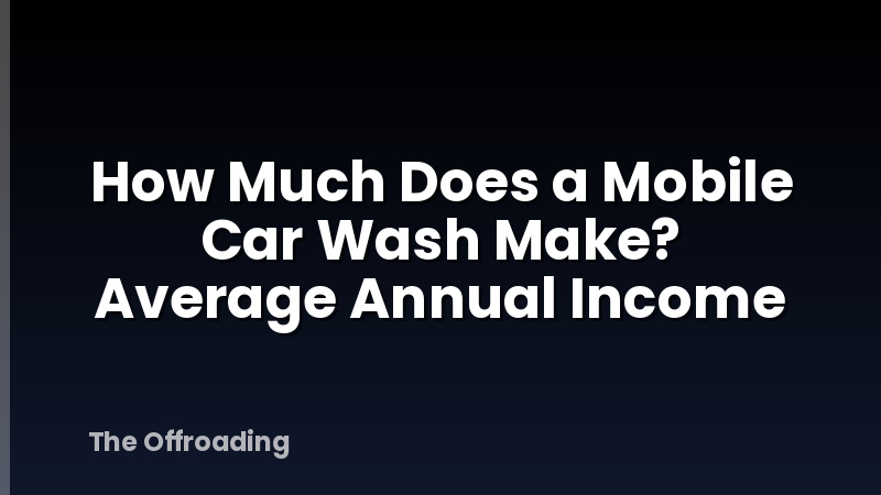How Much Does a Mobile Car Wash Make? Average Annual Income