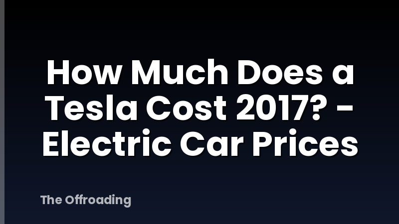 How Much Does a Tesla Cost 2017? - Electric Car Prices