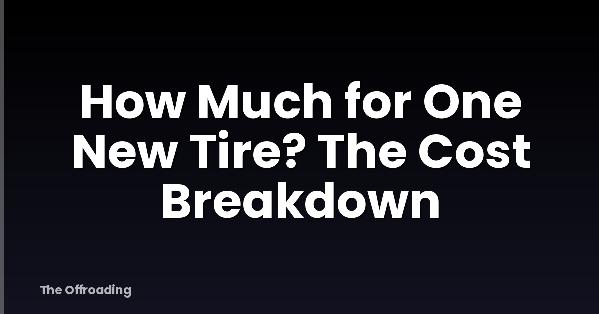 How Much for One New Tire? The Cost Breakdown