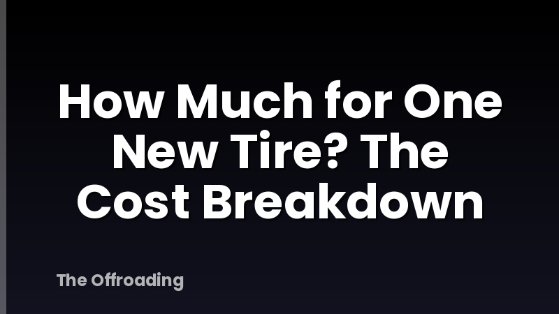 How Much for One New Tire? The Cost Breakdown