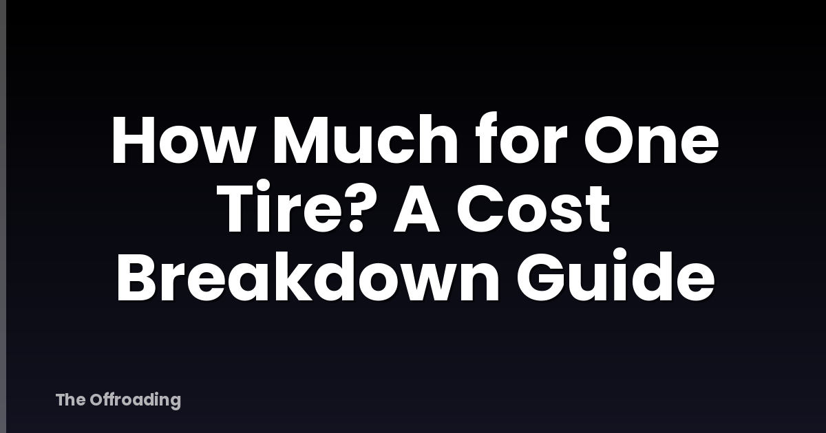 How Much for One Tire? A Cost Breakdown Guide