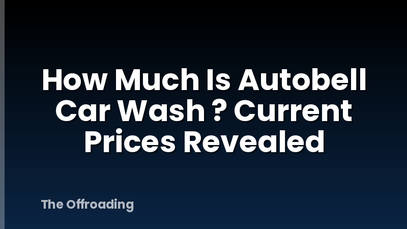 How Much Is Autobell Car Wash ? Current Prices Revealed