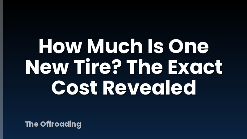How Much Is One New Tire? The Exact Cost Revealed