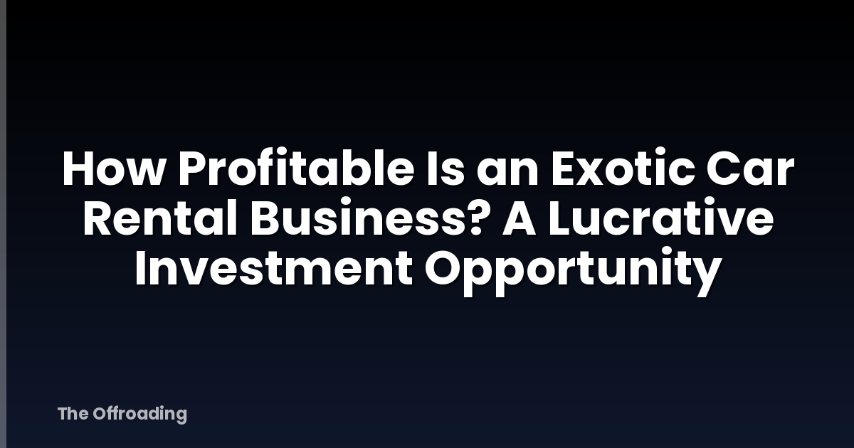 How Profitable Is An Exotic Car Rental Business? A Lucrative Investment ...